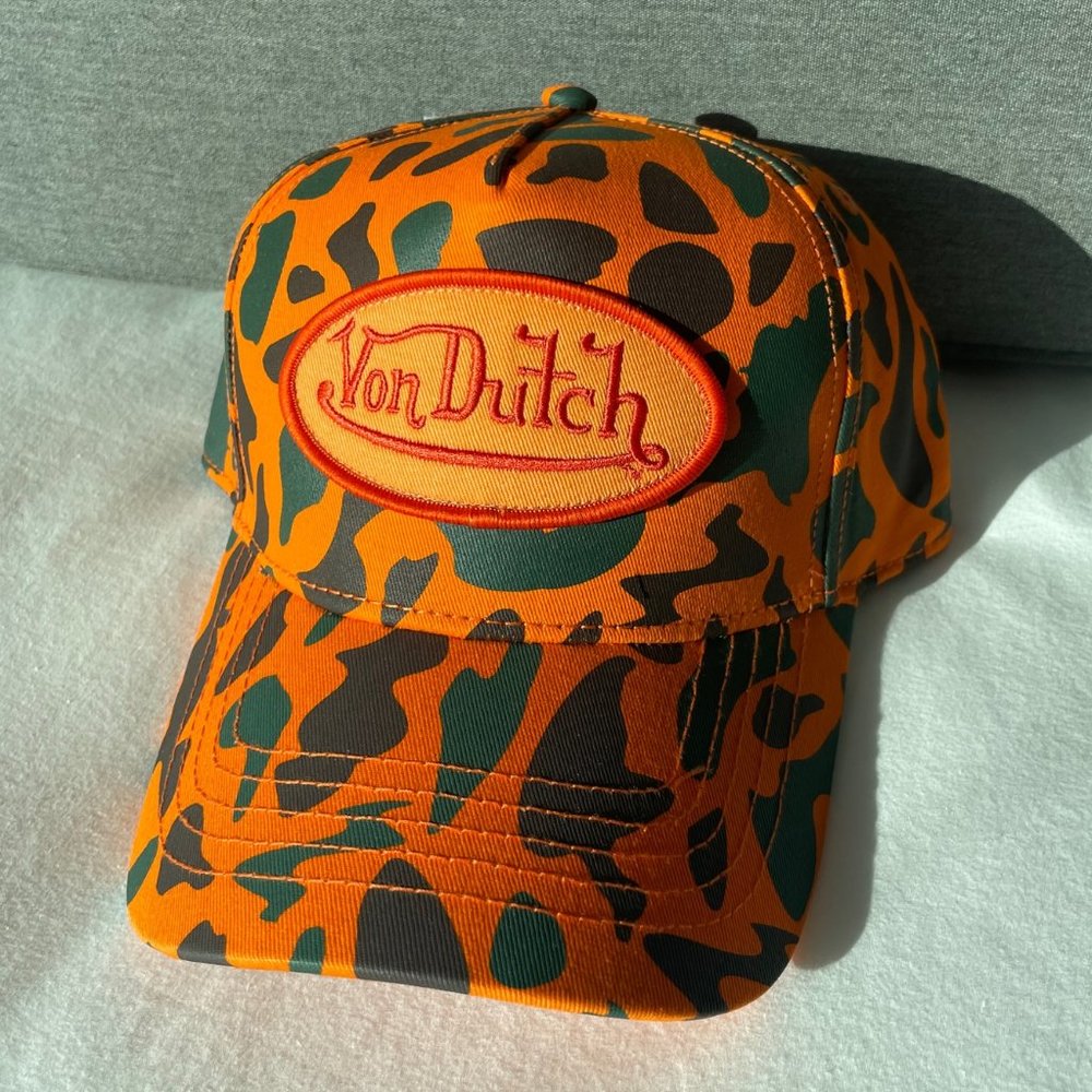 Von Dutch Orange Camo Trucker Hat